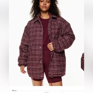 TNA coaches Plaid Oversized Jacket - Red and Black